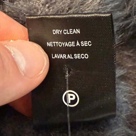 Velvet by Graham & Spencer Women's Ray Feather Yarn Fuzzy Dark Gray Sweater - Picture 4 of 5